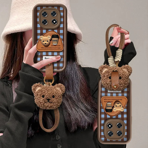 适用OPPOA系列毛绒小熊手机壳