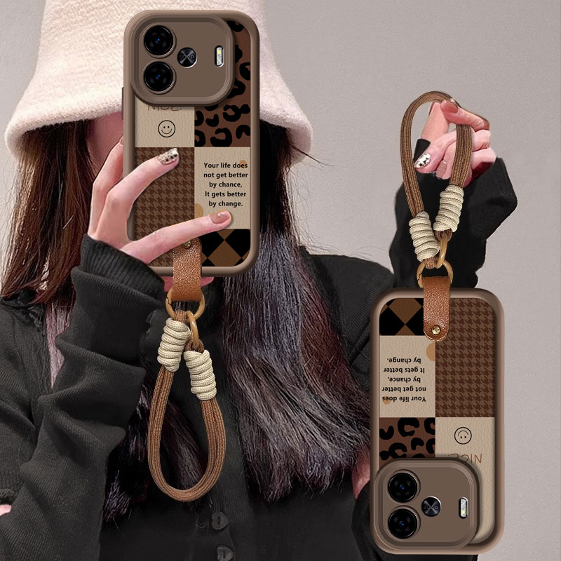 适用IQOOZ9/8/7ins风豹纹挂绳壳