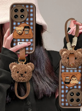 适用一加13手机壳新款12高级OPPO小熊11简约全包ACE3Pro防摔液态可爱好看毛绒咖啡硅胶3V带挂绳2秋冬保护套女