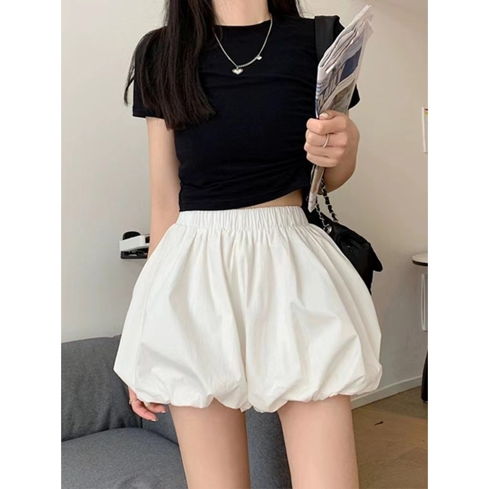 韩系花苞皱褶裙裤女2024夏季松紧腰遮肉显廋南瓜蓬蓬休闲A字短裤,孕妇装/孕产妇用品/营养,半身裙,淘宝优惠券,粉丝福利购,淘宝优惠卷