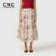 CNC女装 812G2Q20CT 复古国风印花伞裙女 正品 2026春夏新款