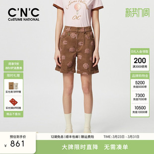 女 CNC女装 贴布绣花牛仔短裤 新款 812F2X70JE 夏季