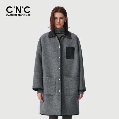 【商场同款】CNC女装25冬季新款宽松复古休闲毛呢外套#812G4D2003