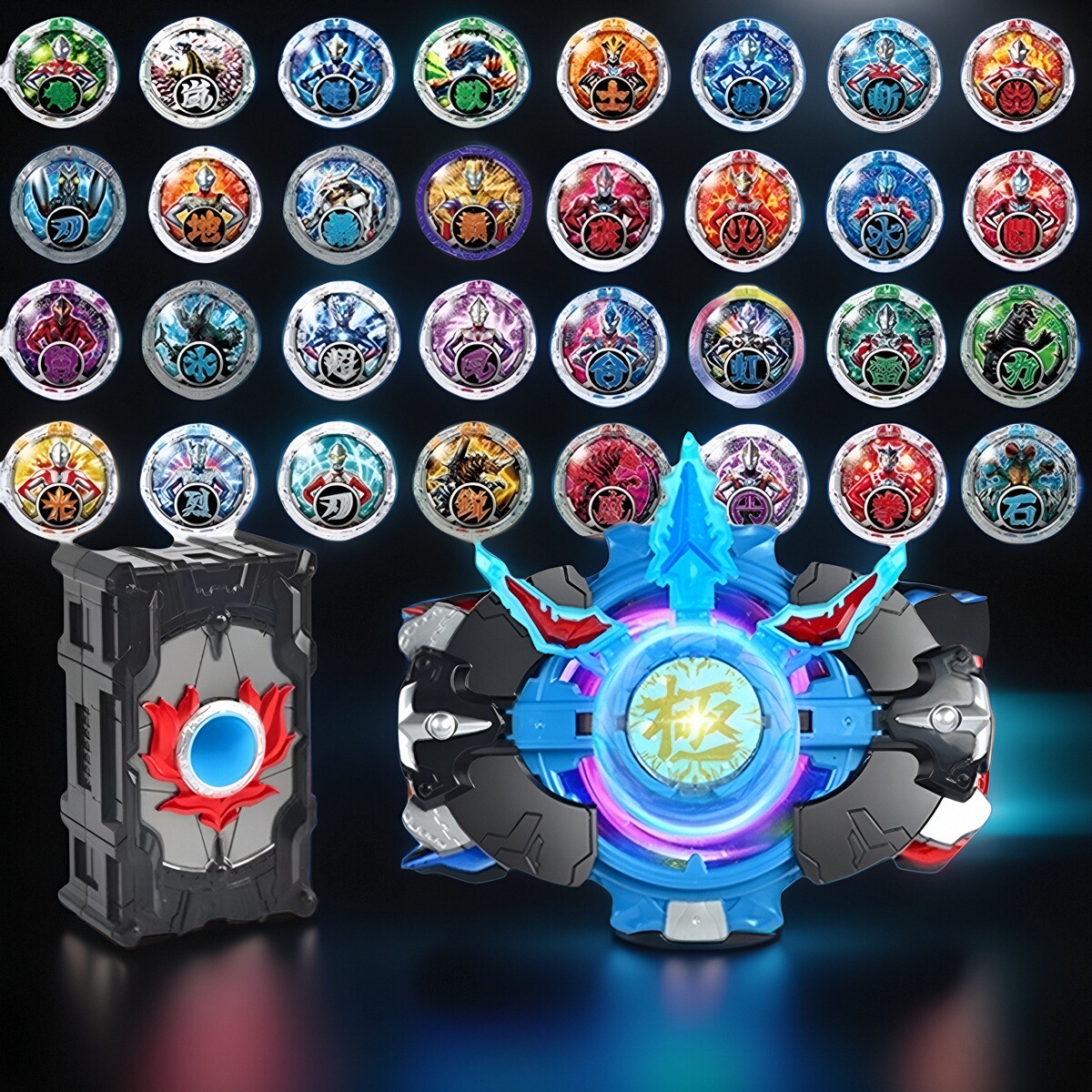 罗布水晶变身器奥特特曼头镖武器欧布萝卜变形男孩超人陀螺仪玩具