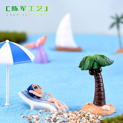沙滩海洋可爱美人鱼鲸鱼尾摆件