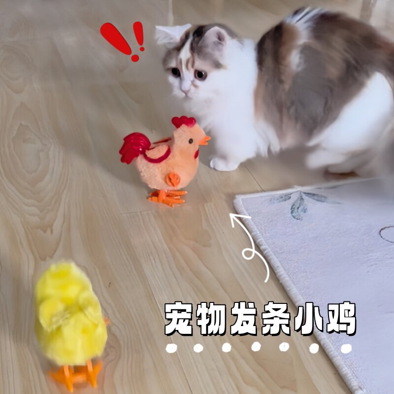 发条小鸡猫咪玩具彷真鸟自动逗猫神器自嗨解闷猫狗狗宠物消耗体力
