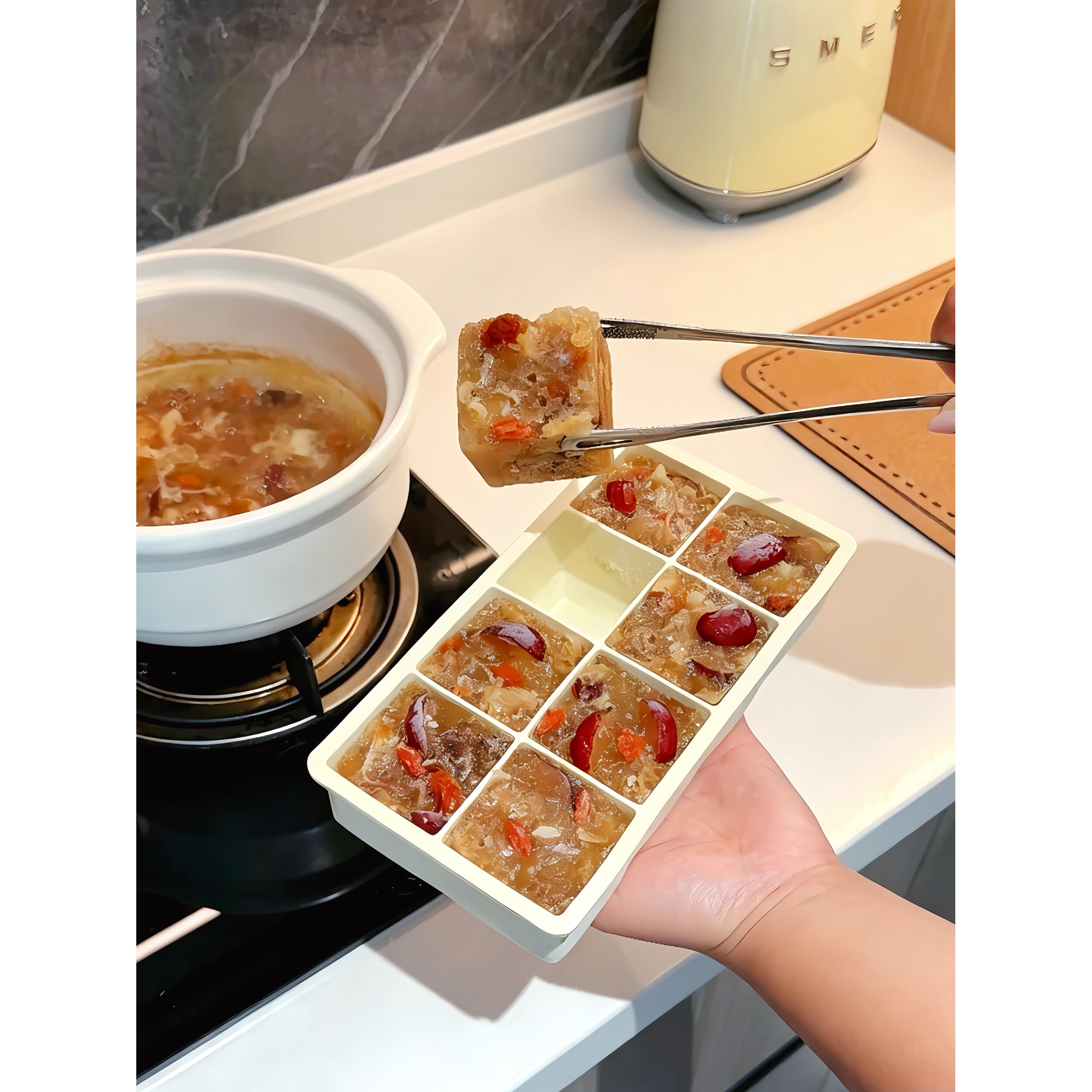 冷冻分装盒食品级银耳羹冻汤冻肉辅食保鲜冰箱冰格食物分格收纳盒