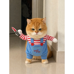 猫咪衣服宠物万圣节cos拍照道具狗狗变身装搞怪装饰金渐层布偶