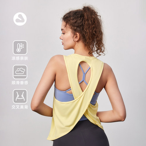 VOVOS凉感罩衫瑜伽普拉提运动女跑步干爽导