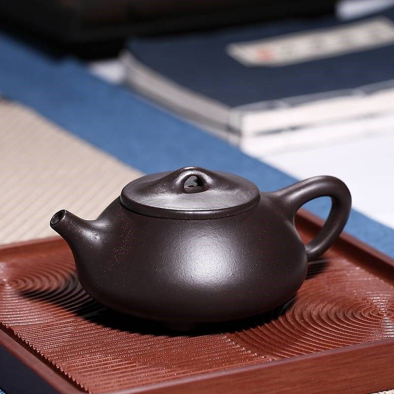 紫砂茶壶宜兴全手工紫砂壶 石A瓢壶功夫茶具微商加盟黑金刚礼盒