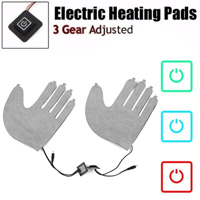 1pair Five fingler Gloves Heating Sheet USB Electric Heating