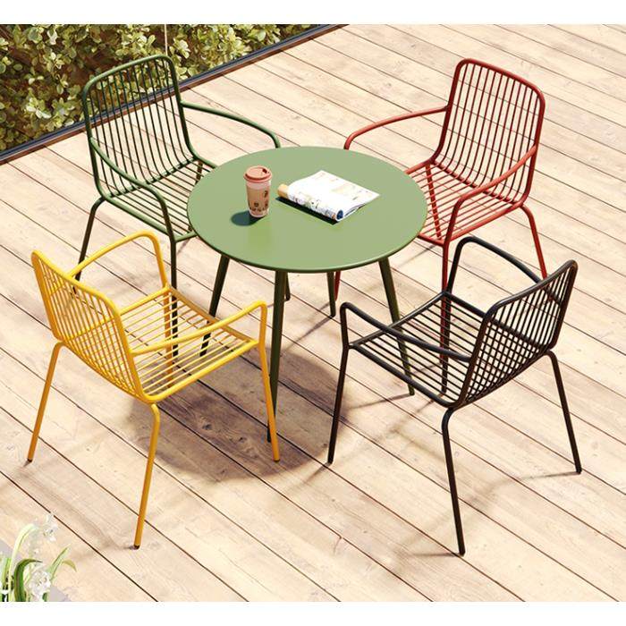 户外桌椅组合休闲桌椅铁艺奶茶店咖啡厅阳台露天庭院花园桌椅组合