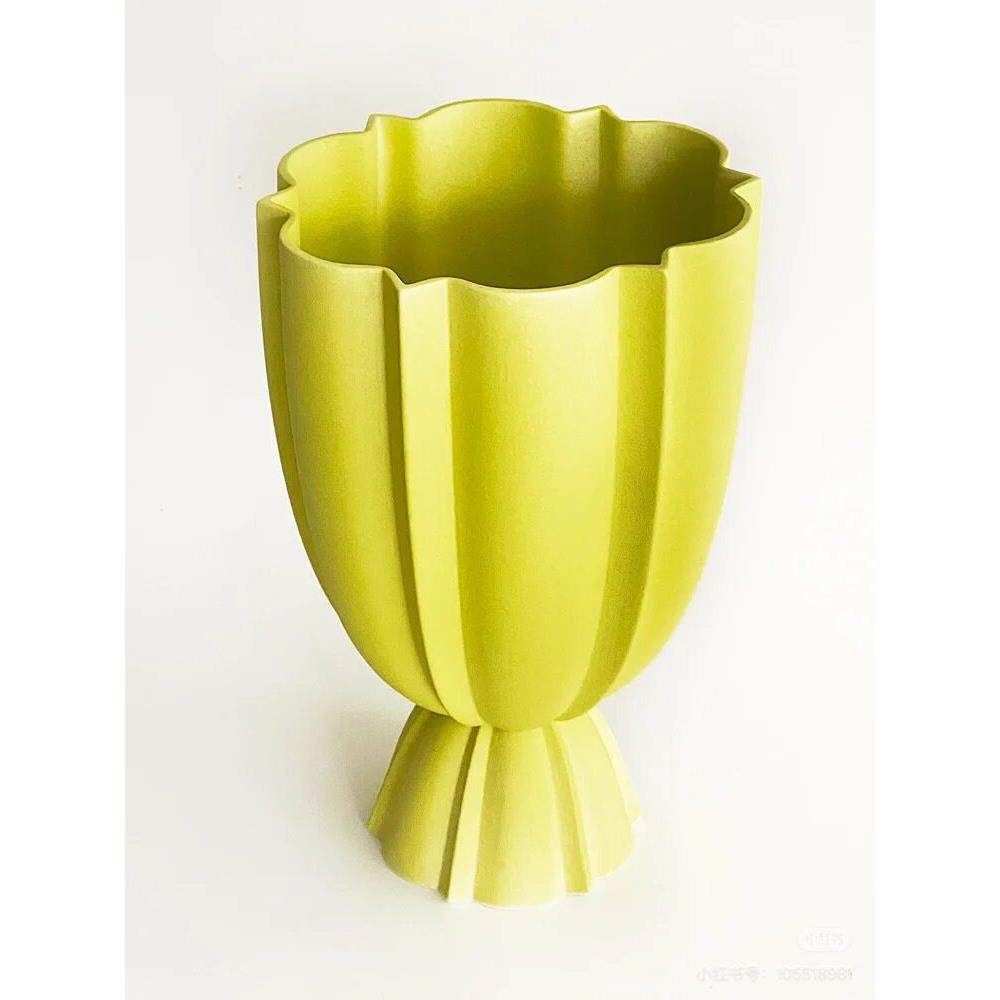 BESTWEST火炬陶瓷花瓶高级感小轻奢大口径白色摆件客厅插花瓶覆古