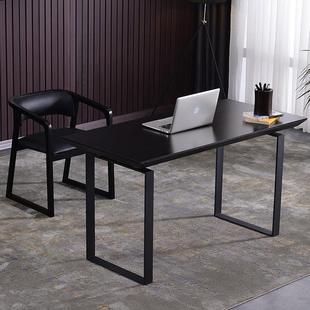 北欧书桌意式 电脑台黑色实木家用写字桌椅 极简办公桌现代简约ins