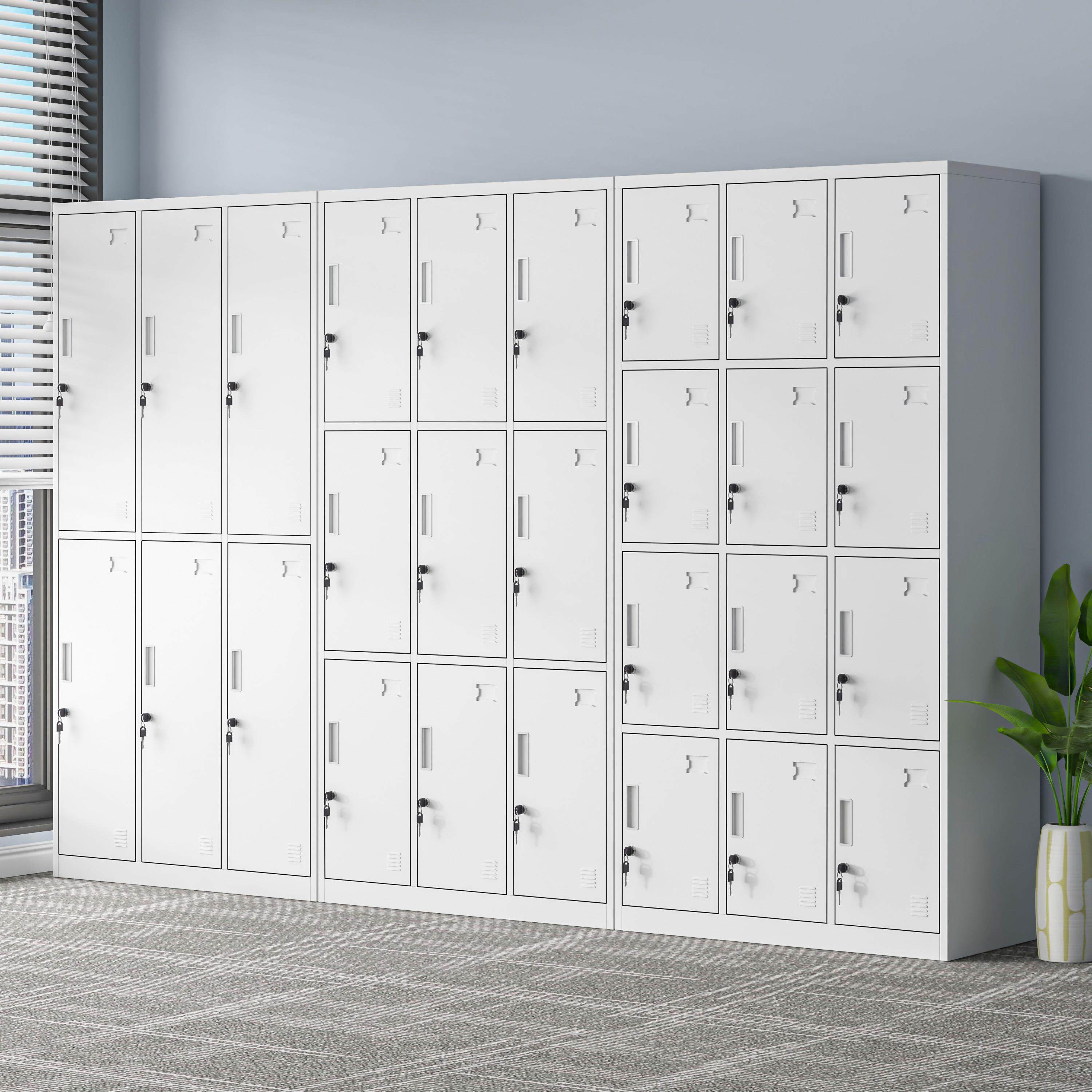 加厚衣柜员工更衣柜工厂宿舍收纳柜健身房浴室铁皮柜子多门置物柜