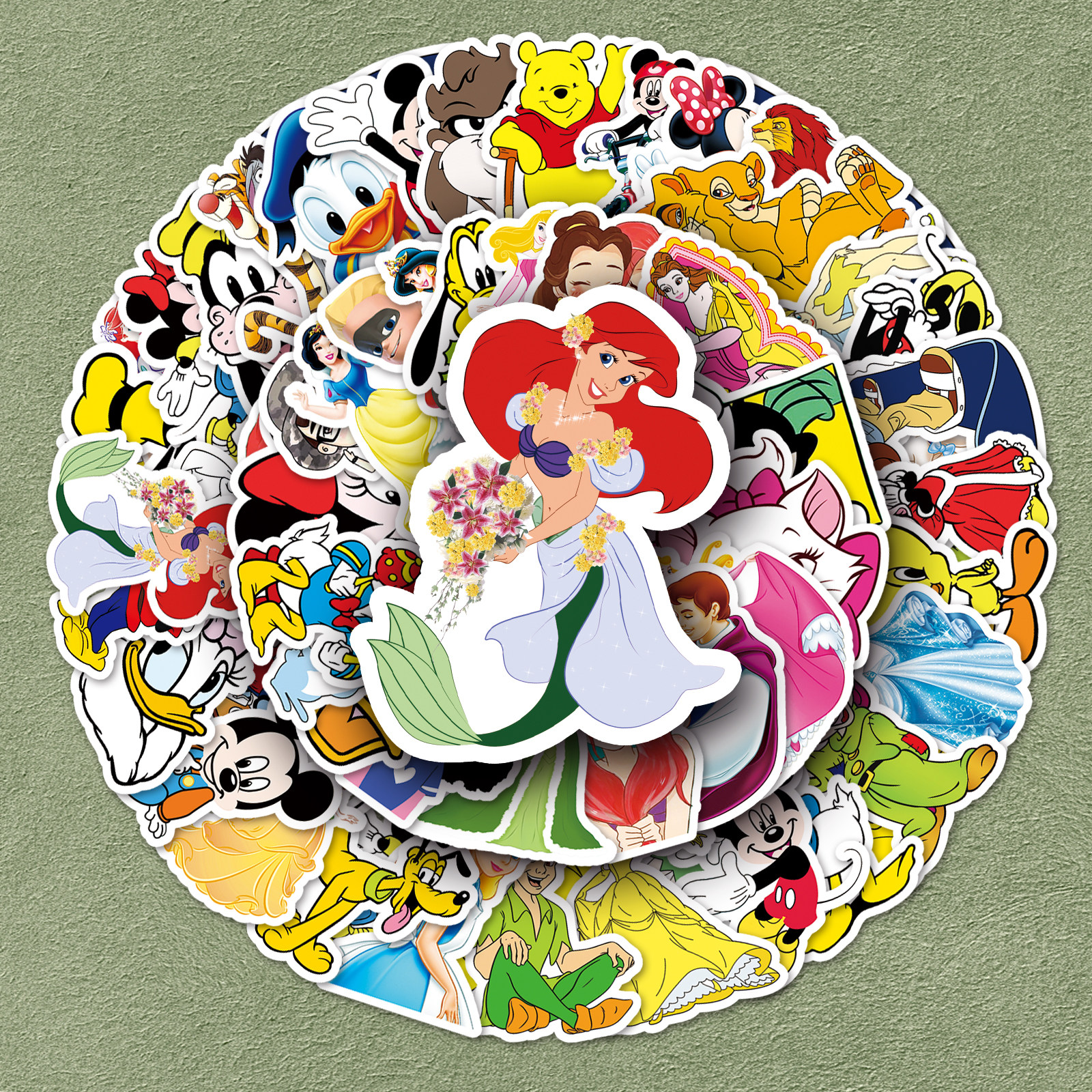 112张欧美动漫贴纸自行车笔记本电脑手机壳旅行箱汽车平板相框装饰卡通可爱公主涂鸦防水涂鸦个性创意DIY贴画