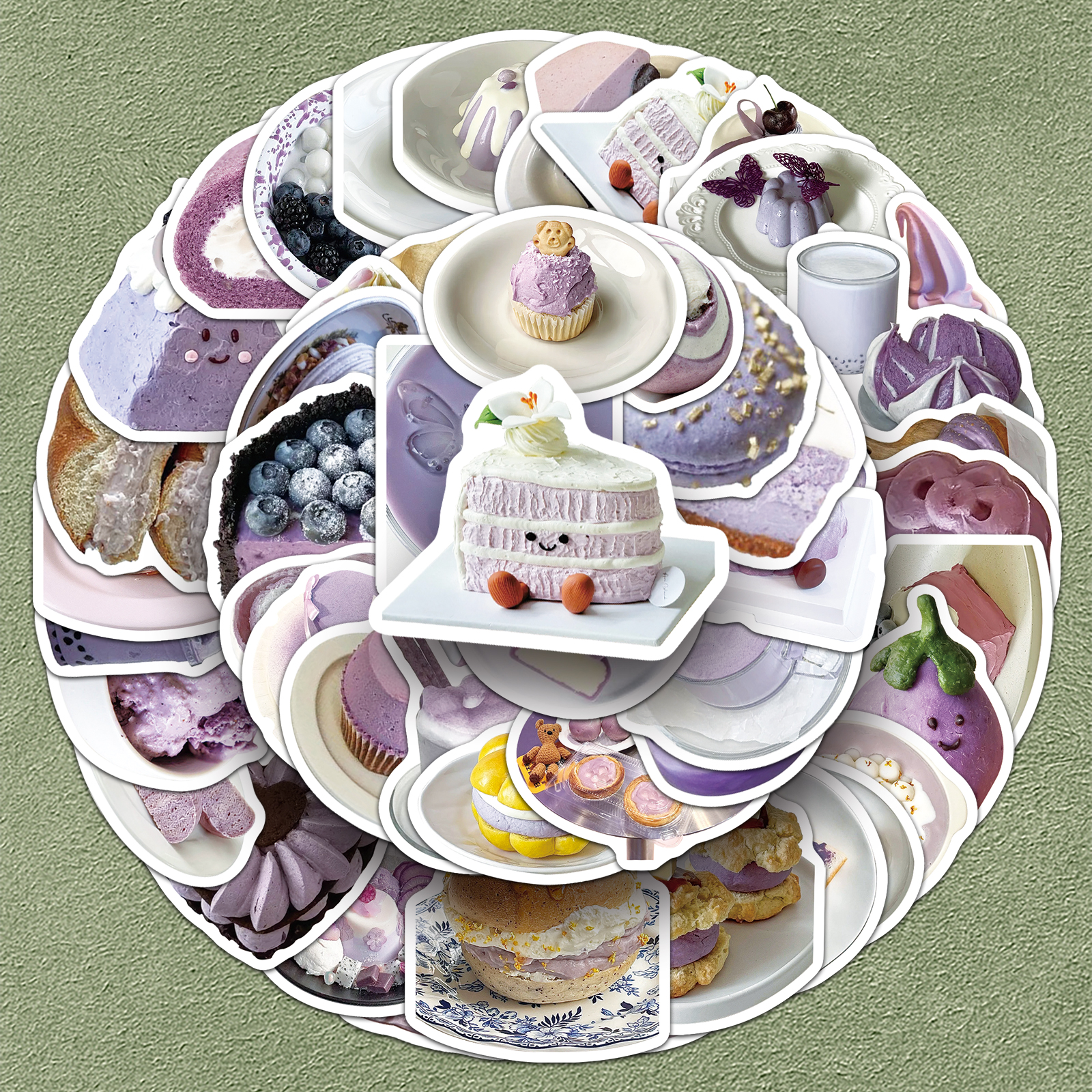 ins风芋泥甜点奶茶杯贴纸可爱diy