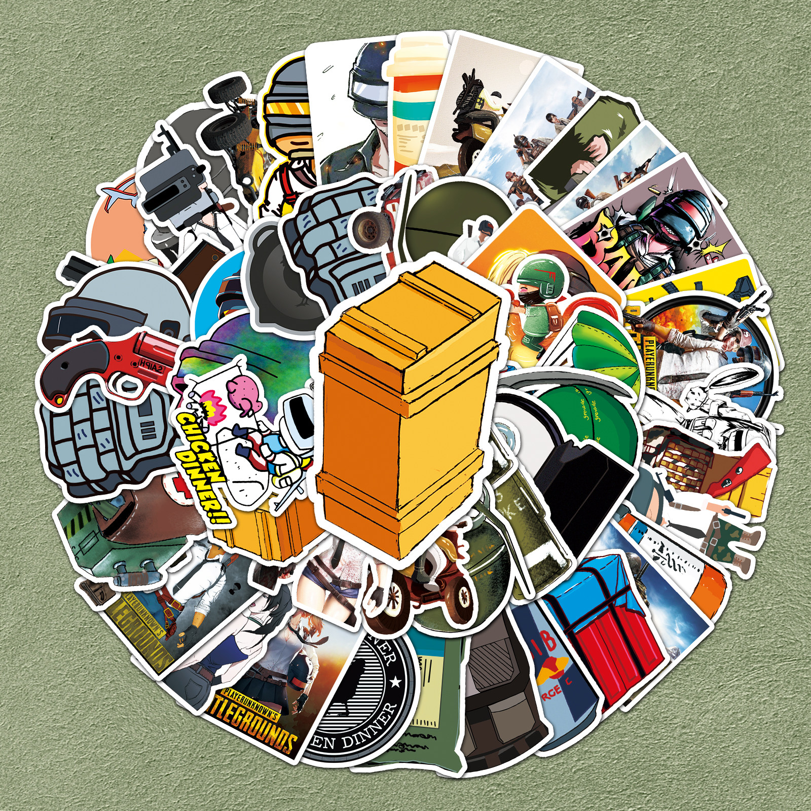 100张绝地求生贴纸自行车笔记本电脑旅行箱冰箱手机壳装饰卡通热门