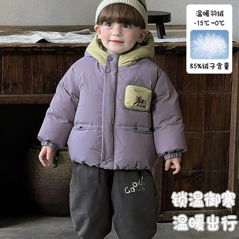 男童加厚短款白鸭绒羽绒服A类