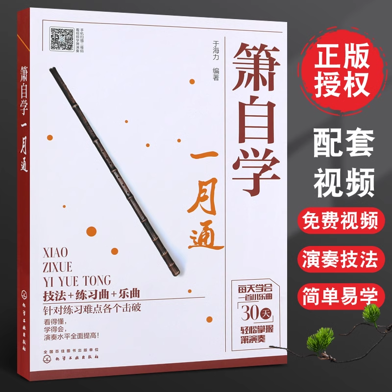 箫自学一月通 基础乐理知识 技法练习曲乐曲 萧 吹箫初学入门 箫谱 箫曲谱集 乐谱曲谱书籍 零基础学吹箫 箫教材教程书 零基础自学