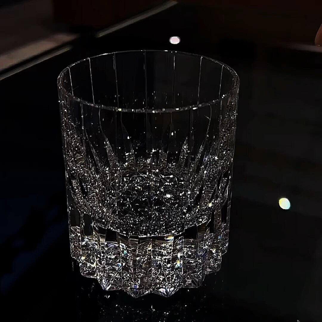 威士忌酒杯高级感水晶微醺杯家用特别好看的玻璃杯艺术聚会洋酒杯