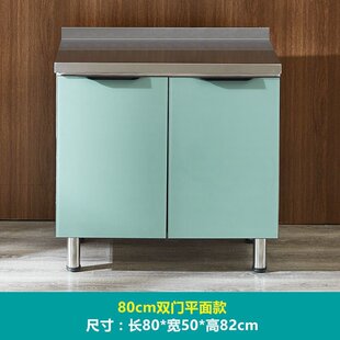 不锈钢灶台组合柜碗柜水槽柜农村橱柜 rpJ简易橱柜厨房柜一体组装