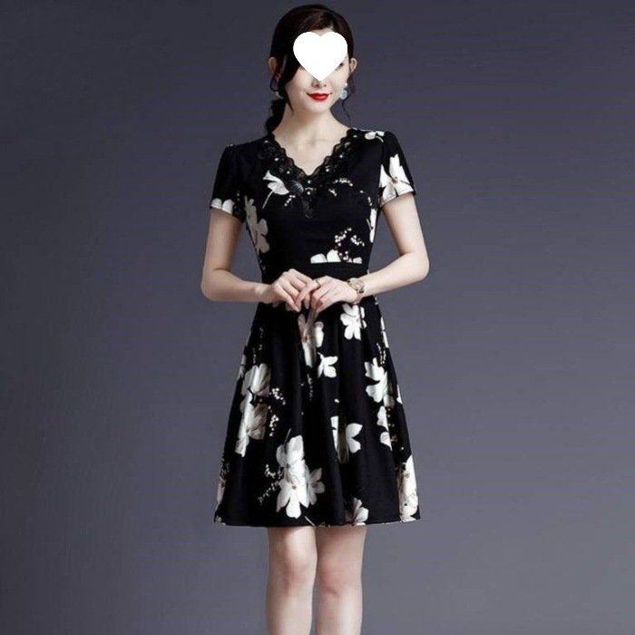 爆款2023新款夏天蕾丝网纱绣花裙子显瘦v领大码女装连衣裙短裙潮,女装/女士精品,连衣裙,淘宝优惠券,粉丝福利购,淘宝优惠卷