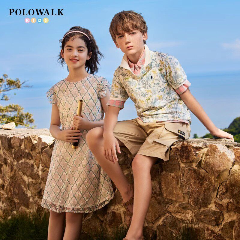 POLOWALK童装女童无袖连衣裙