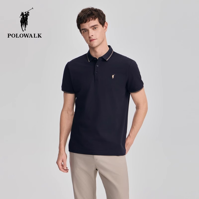 POLOWALK男式短袖POLO衫夏季翻领