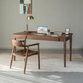 北欧实木桌黑胡桃中式 组合 桌现代家庭电脑桌书房家具套装