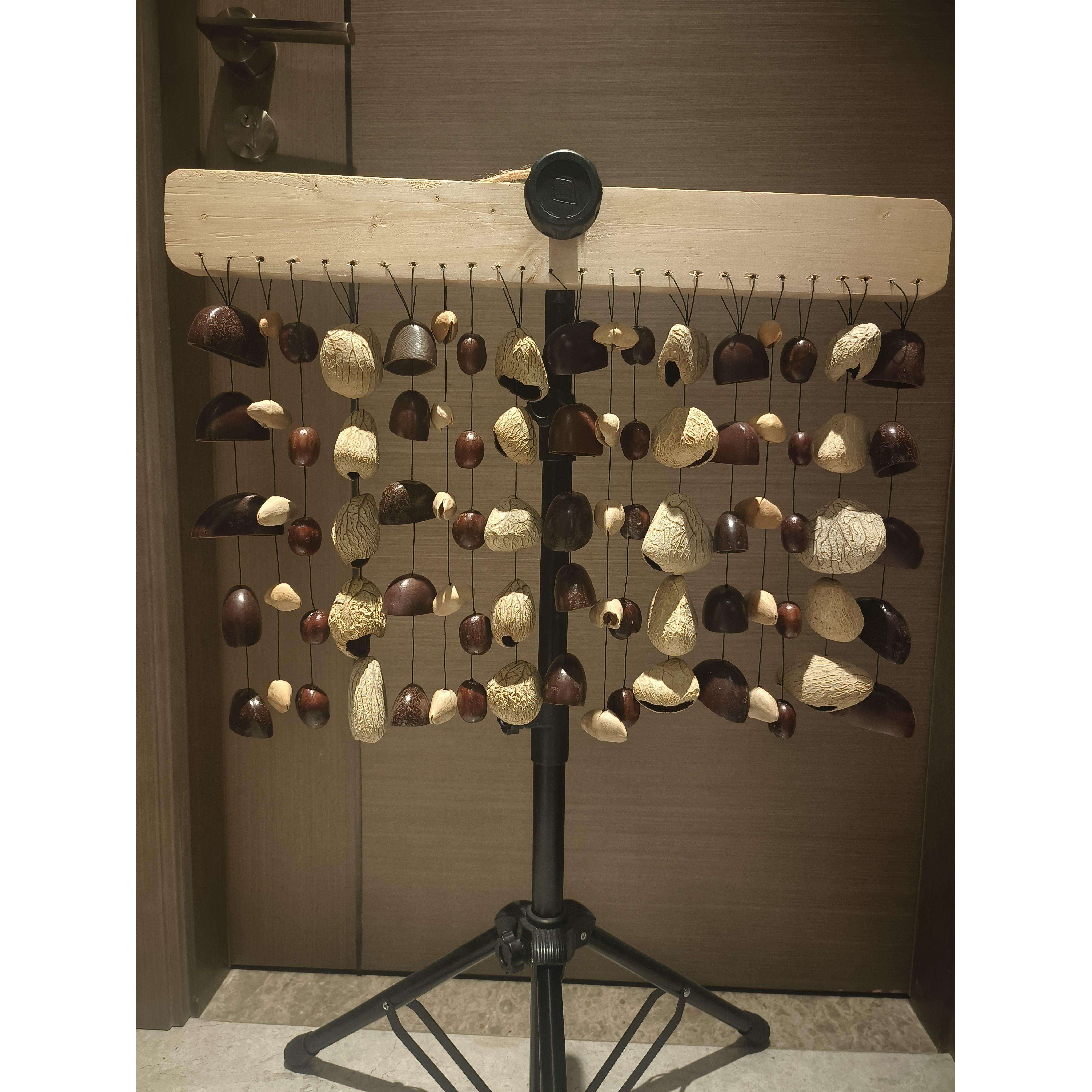 手工果壳diy风铃材料包自制排铃果壳音束制作手摇铃印尼黑果壳铃