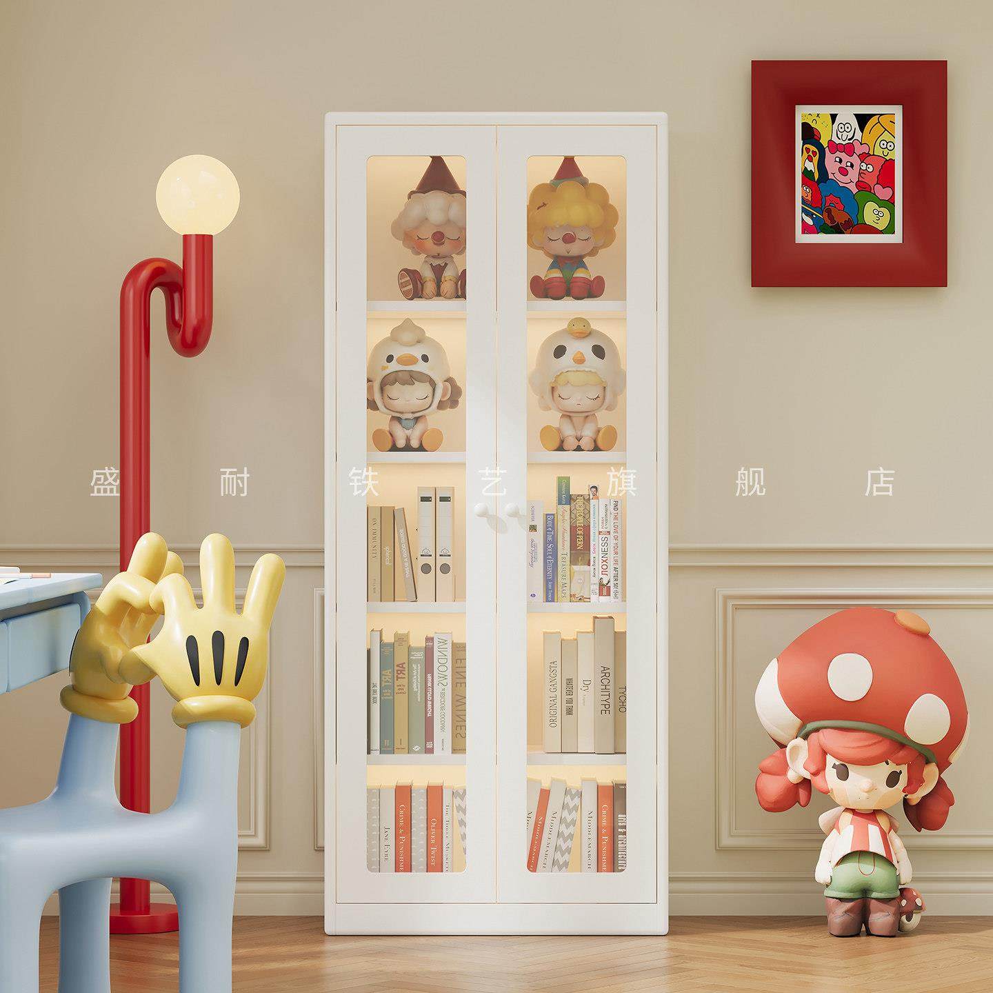 中古风儿童书柜小户型住宅客厅角落书架收纳柜卧室墙角展示置物柜,住宅家具,儿童书柜,淘宝优惠券,粉丝福利购,淘宝优惠卷