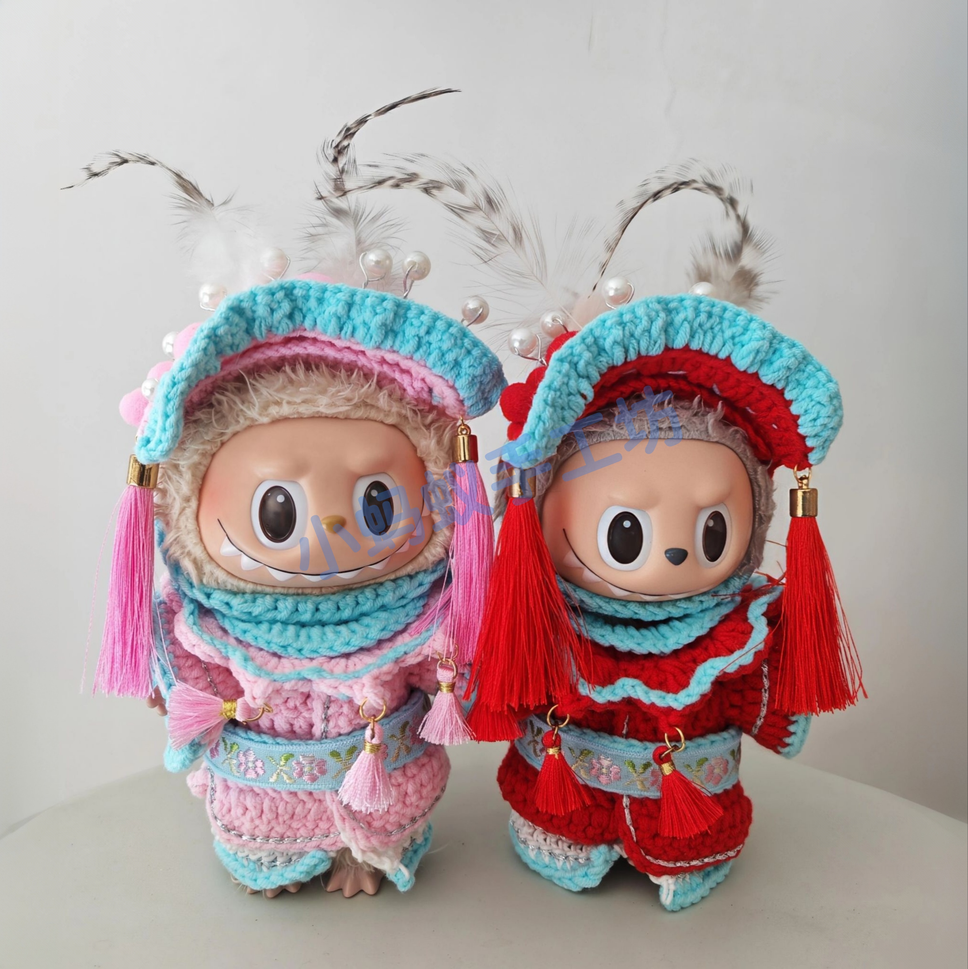 拉布布一代三代labubu花旦娃衣1.0 3.0搪胶娃服，新款国潮戏服