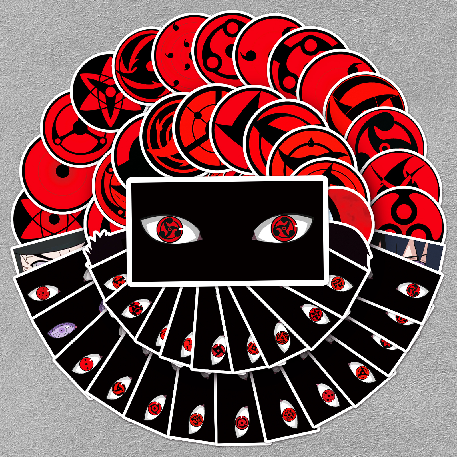 50张万花筒写轮眼贴纸卡通装饰行李箱笔记本电脑日记本手机壳贴画