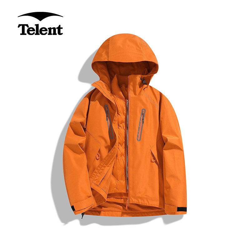 telent天伦天爆款秋冬加厚三合一冲锋衣10000防水户外骑行两件套