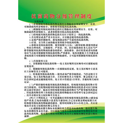 抗菌药物管理制度海报宣传展板医院诊所墙贴纸装饰画kt板