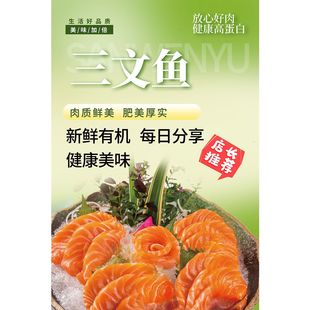 精日食三文鱼海报印刷海鲜各种海报kt板装饰画墙贴纸广告图挂画