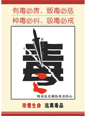 新版禁毒宣传墙贴标志广告贴纸定制戒毒宣传栏海报珍爱生命大挂图