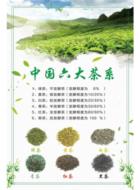中国六大茶系海报展板安化黑茶独特的地理环境黑茶产业园墙贴纸