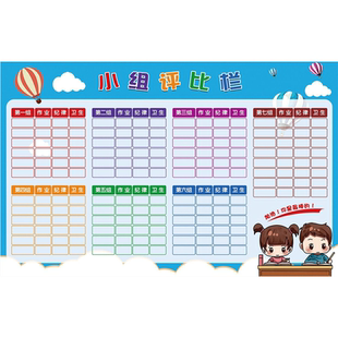 班级小组评比栏墙贴文化布置红花台光荣榜表扬栏你追我赶计划表