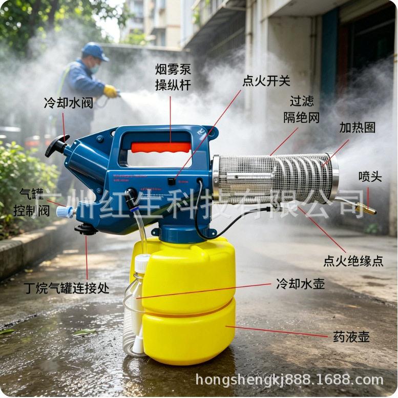 小型电动烟雾机便携下水道驱虫冷雾热雾杀虫弥雾机消杀打灭蚊虫
