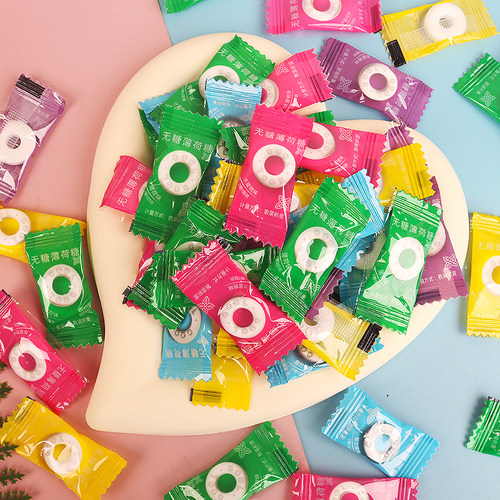 网红无糖薄荷糖高颜值清凉清新口气含片公司前台招待混合口味糖果