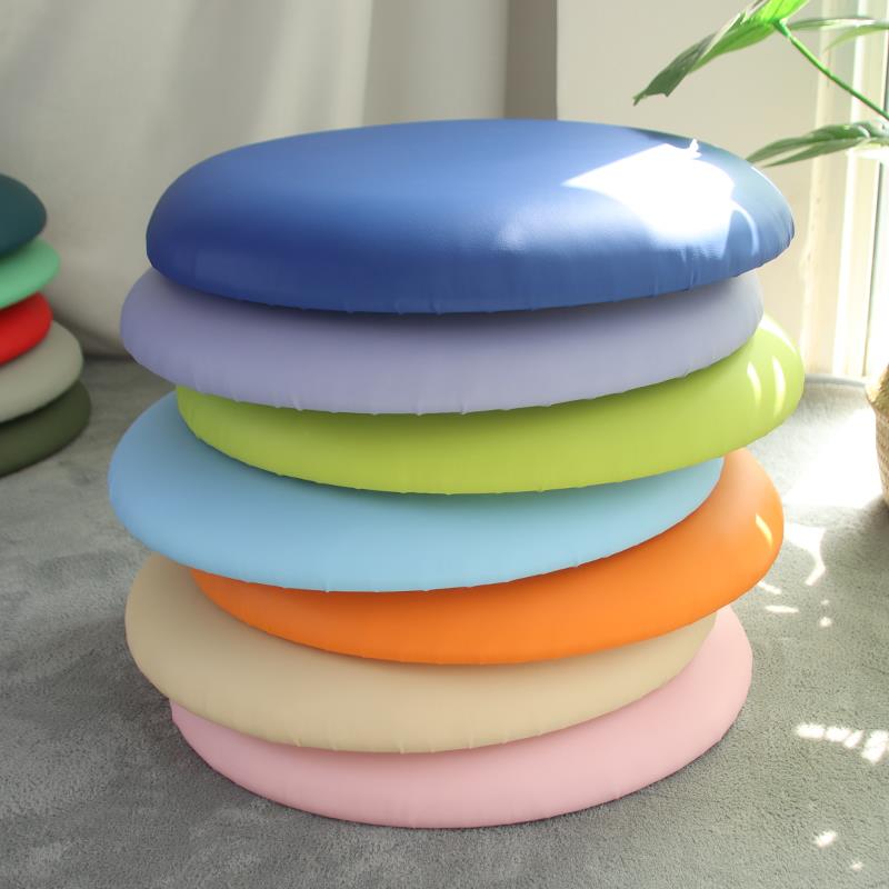 定做圆形坐垫卡座软包皮革椅垫高弹海绵轻奢咖啡厅休闲区防水座垫