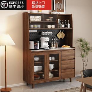 实木餐边柜现代简约客厅靠墙一体储物收纳置物架家用厨房橱柜酒柜