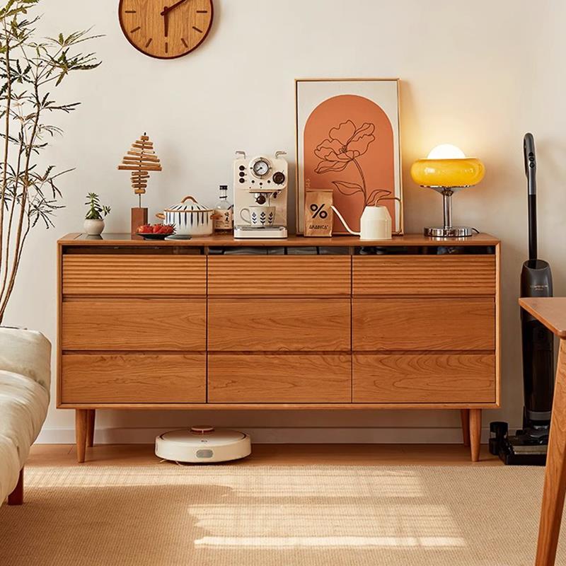 像素家俱全实木九斗柜北欧覆古小户型卧室客厅储物抽屉收纳盒边柜