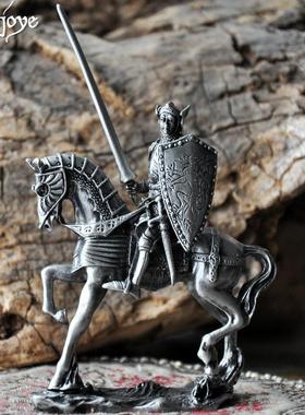 古典欧式中世纪圣堂战士锡兵摆件创意家居饰品工艺品新奇男士礼物