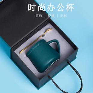 禮品定制刻logo 創意陶瓷杯子帶蓋水杯情侶杯辦公咖啡杯馬克杯個性