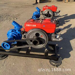 河道清淤柴油抽砂泵工程泥浆排水吸污泵6寸4寸卧式抽水泵两用