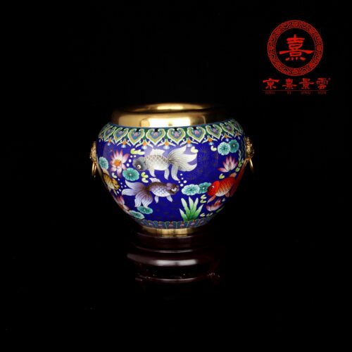 北京景泰蓝掐丝商务摆件招财缸