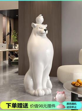 德国动物大型落地摆件入户玄关轻奢雕塑客厅电视柜旁楼梯开业乔迁